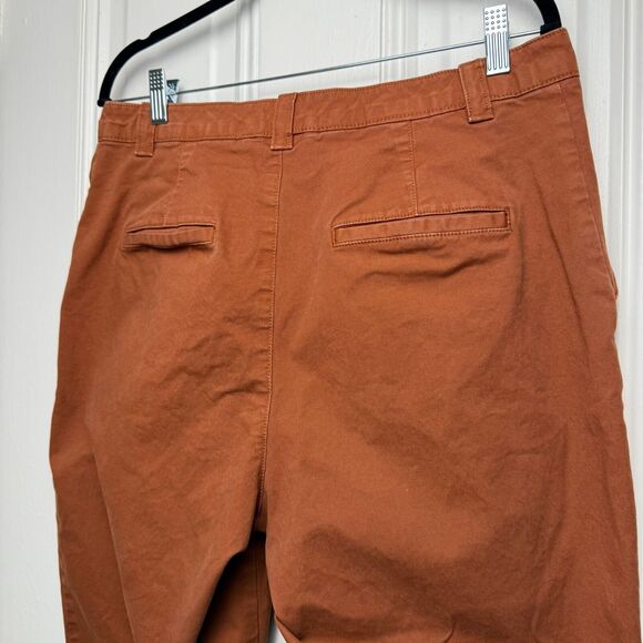 Gap Pants Womens 12 Brown Straight Up Khaki Preppy Stretch Cropped Cotton Twill - Picture 8 of 9